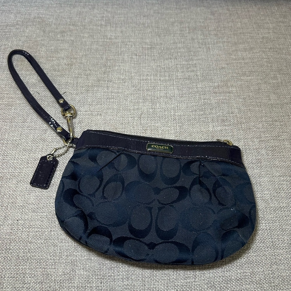 COACH Blue Signature Wristlet